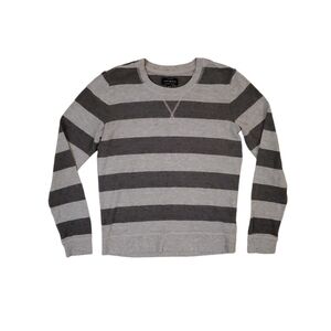 Lucky Brand Women's Grey‎ Stripe Crew Neck Knit Sweater XS